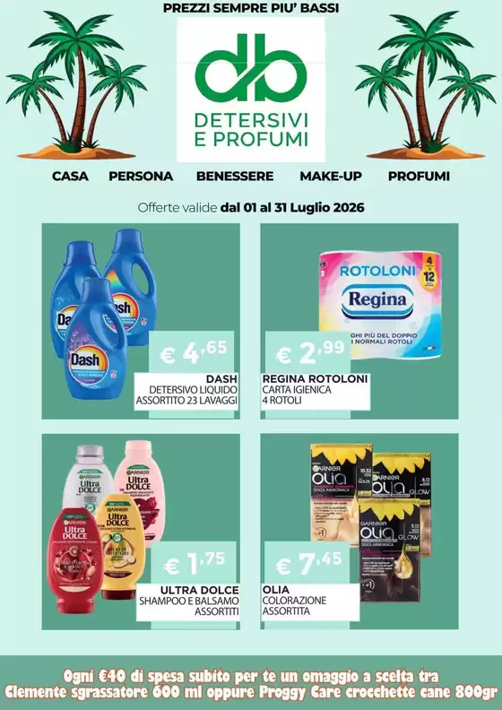Volantino DB detersivi a Samolaco | Offerte valide dal 01 al 31 luglio  | 2026-07-01T00:00:00.000Z - 2026-07-31T00:00:00.000Z