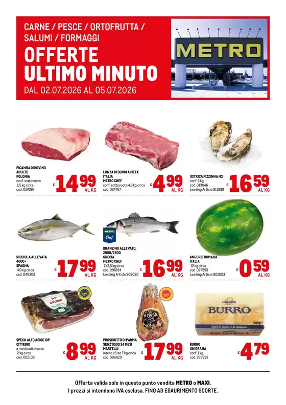 Volantino Metro | Offerte freschissimi | 2026-07-02T00:00:00.000Z - 2026-07-05T00:00:00.000Z