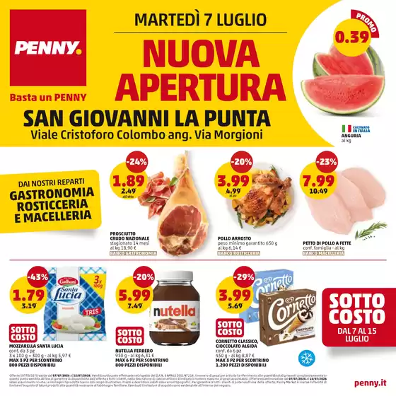 Volantino PENNY a San Bassano | Nuova apertura | 2026-07-07T00:00:00.000Z - 2026-07-15T00:00:00.000Z