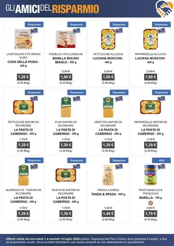 Volantino Orvea | Gli amici del risparmio | 2026-07-01T00:00:00.000Z - 2026-07-14T00:00:00.000Z