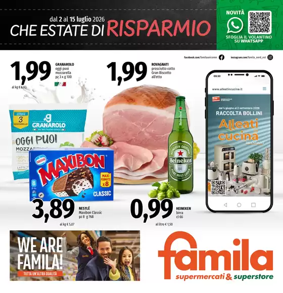 Volantino Famila | Che estate di risparmio | 2026-07-02T00:00:00.000Z - 2026-07-15T00:00:00.000Z