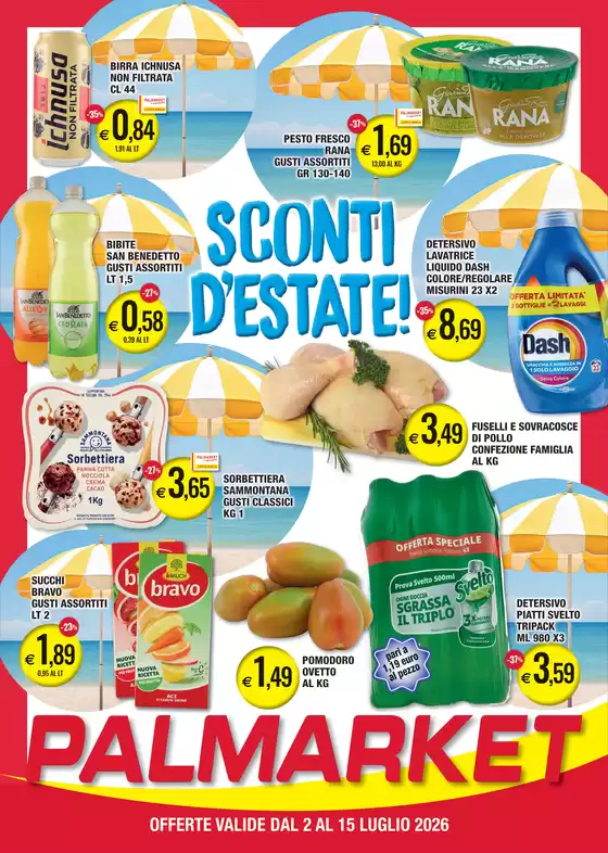 Volantino Palmarket | Sconti d'estate! | 2026-07-02T00:00:00.000Z - 2026-07-15T00:00:00.000Z
