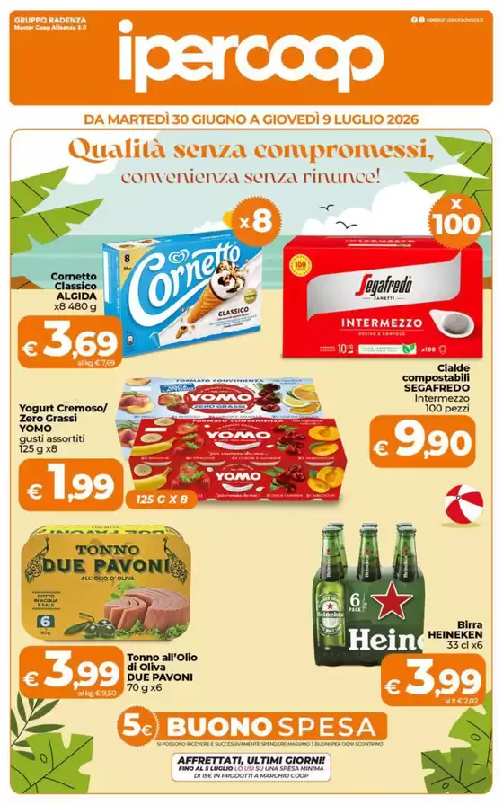 Volantino Ipercoop | Qualita senza compromessi,convenienza senza rinunee! | 2026-06-30T00:00:00.000Z - 2026-07-09T00:00:00.000Z