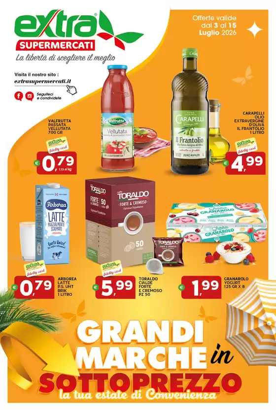 Volantino Extra Supermercati | Grandi marche in sottoprezzo | 2026-07-03T00:00:00.000Z - 2026-07-15T00:00:00.000Z