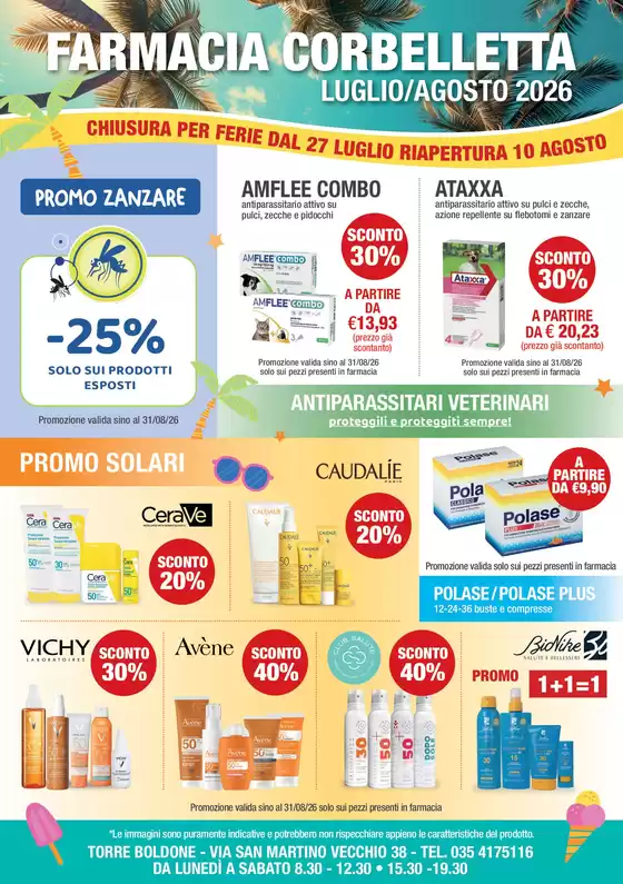 Volantino Farmacia Corbelletta | LUGLIO/AGOSTO 2026 | 2026-07-01T00:00:00.000Z - 2026-08-31T00:00:00.000Z
