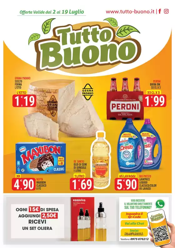 Volantino Tutto Buono a Monza | Offerte valide dal 2 al 19 Luglio | 2026-07-02T00:00:00.000Z - 2026-07-19T00:00:00.000Z