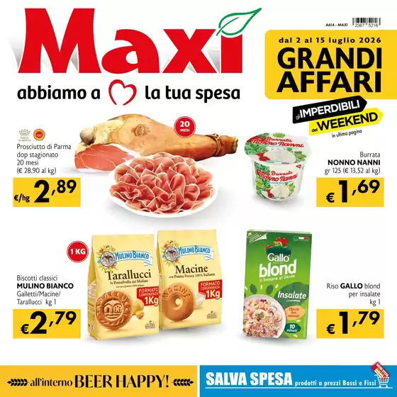 Volantino Maxì a Vobarno | Grandi affari | 2026-06-02T00:00:00.000Z - 2026-07-15T00:00:00.000Z