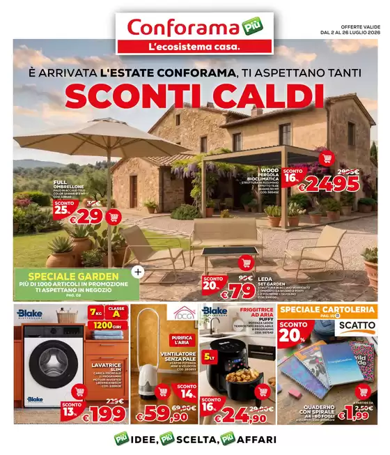 Volantino Conforama a Comabbio | Sconti caldi | 2026-07-02T00:00:00.000Z - 2026-07-26T00:00:00.000Z