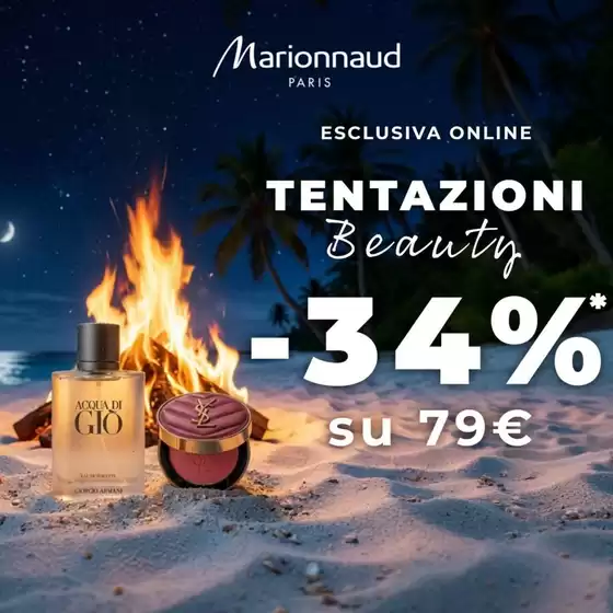 Volantino Marionnaud a Bione | Tentazioni beauty -34% | 2026-07-03T00:00:00.000Z - 2026-07-05T00:00:00.000Z