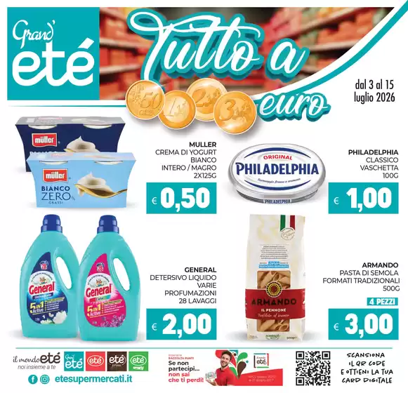 Volantino Etè | Tutto a 1-2-3 euro | 2026-06-03T00:00:00.000Z - 2026-07-15T00:00:00.000Z