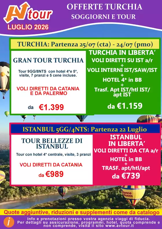 Volantino Av Tour a Molini di Triora | OFFERTE LUGLIO TURCHIA | 2026-07-22T00:00:00.000Z - 2026-07-25T00:00:00.000Z
