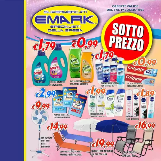 Volantino Supermercati Emark a Taggia | Sottoprezzo | 2026-07-03T00:00:00.000Z - 2026-07-19T00:00:00.000Z