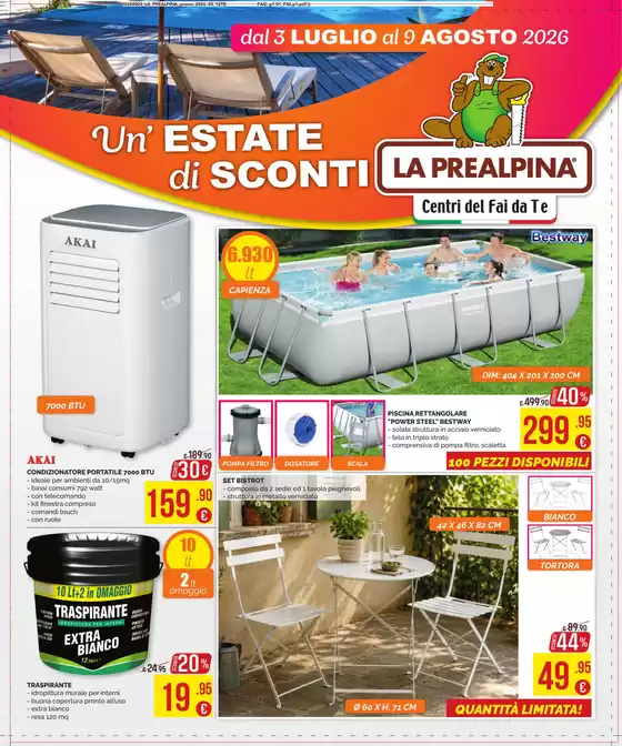 Volantino La Prealpina | Un estate di sconti | 2026-07-03T00:00:00.000Z - 2026-08-09T00:00:00.000Z