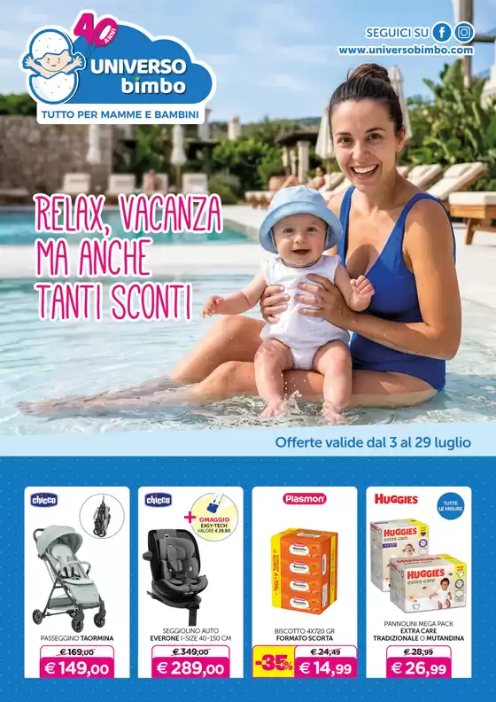 Volantino Universo Bimbo a Castelnuovo Bozzente | Relax, vacanza ma anche tanti sconti | 2026-07-03T00:00:00.000Z - 2026-07-29T00:00:00.000Z