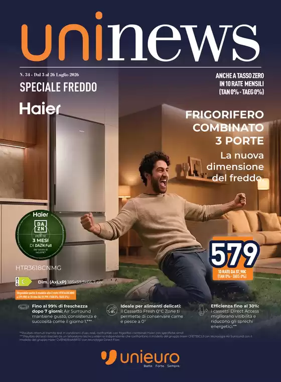 Volantino Unieuro | Speciale Freddo | 2026-07-03T00:00:00.000Z - 2026-07-26T00:00:00.000Z