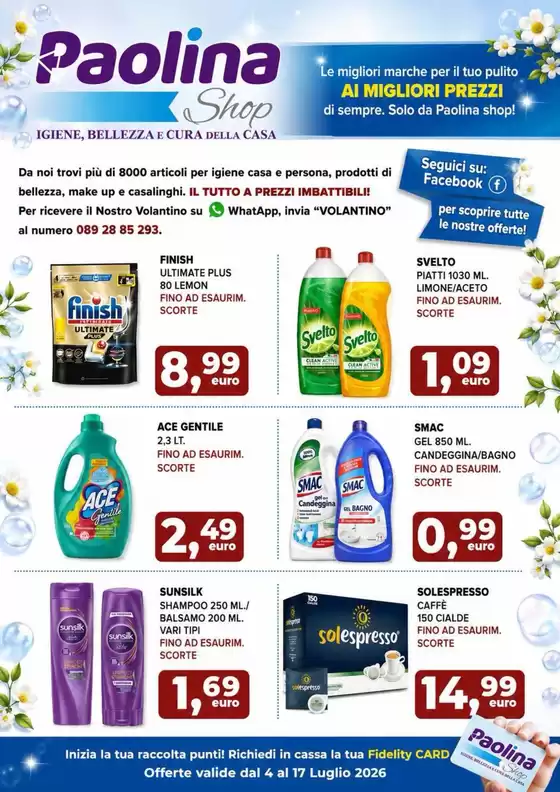 Volantino Paolina Shop | Offerte valide dal 4 al 17 luglio | 2026-07-04T00:00:00.000Z - 2026-07-17T00:00:00.000Z