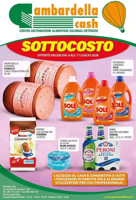 Volantino Gambardella Cash | Sottocosto | 2026-07-06T00:00:00.000Z - 2026-07-11T00:00:00.000Z