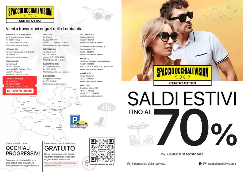 Volantino Spaccio Occhiali Vision | I nostri migliori affari | 2026-07-04T00:00:00.000Z - 2026-08-31T00:00:00.000Z