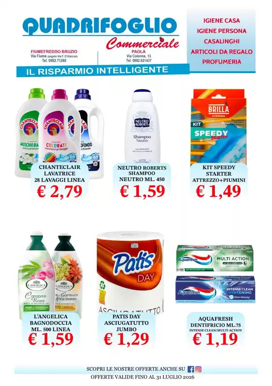 Volantino Quadrifoglio Commerciale | Il risparmio intelligente | 2026-07-06T00:00:00.000Z - 2026-07-31T00:00:00.000Z