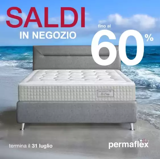 Volantino Permaflex a Reano | Saldi in negozio fino al 60% | 2026-07-06T00:00:00.000Z - 2026-07-31T00:00:00.000Z