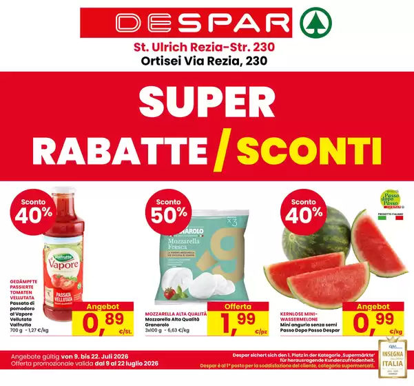 Volantino Despar | Super sconti | 2026-07-09T00:00:00.000Z - 2026-07-22T00:00:00.000Z