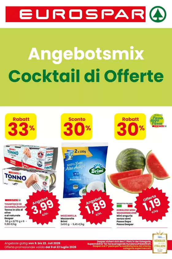 Volantino Eurospar | Cocktail di offerte | 2026-07-09T00:00:00.000Z - 2026-07-22T00:00:00.000Z
