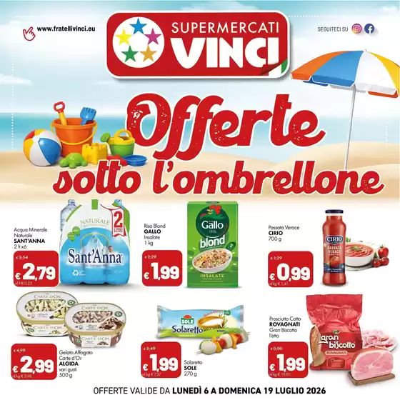 Volantino Supermercati Vinci | Offerte sotto l'ombrellone | 2026-07-06T00:00:00.000Z - 2026-07-19T00:00:00.000Z