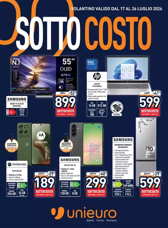 Volantino Unieuro | SOTTOCOSTO | 2026-07-17T00:00:00.000Z - 2026-07-26T00:00:00.000Z