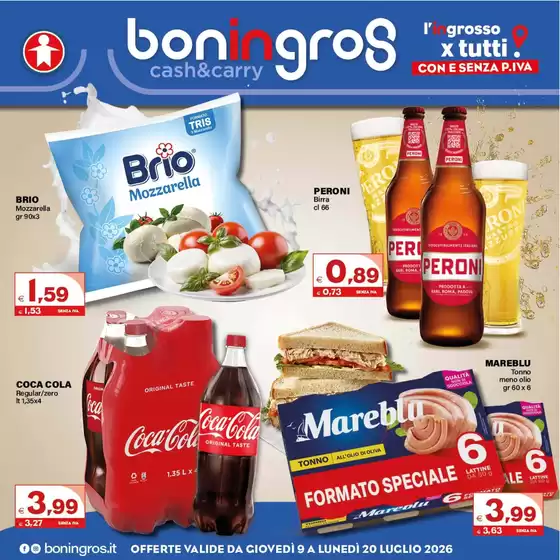 Volantino Boningros Cash and Carry | Offerte valide da giovedi 9 a lunedi 20 luglio 2026 | 2026-07-09T00:00:00.000Z - 2026-07-20T00:00:00.000Z