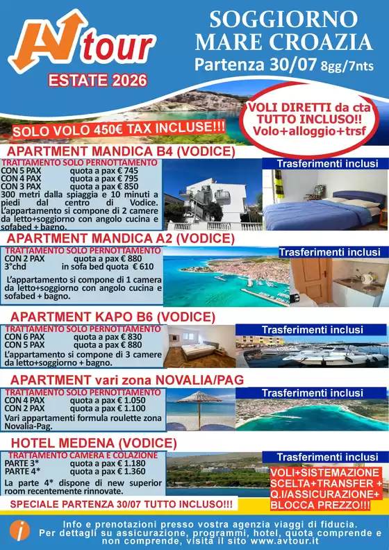Volantino Av Tour a Simaxis | Soggiorno mare croazia | 2026-07-30T00:00:00.000Z - 2026-08-06T00:00:00.000Z