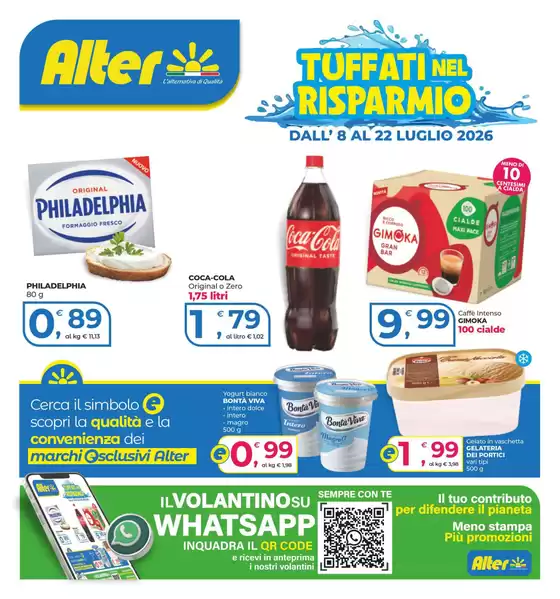Volantino Alter Discount | Tuffati nel risparmio | 2026-07-08T00:00:00.000Z - 2026-07-22T00:00:00.000Z