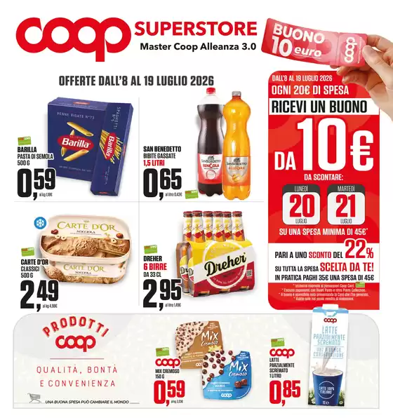 Volantino Superstore Coop | OFFERTE DALL’8 AL 19 LUGLIO 2026 | 2026-07-08T00:00:00.000Z - 2026-07-19T00:00:00.000Z