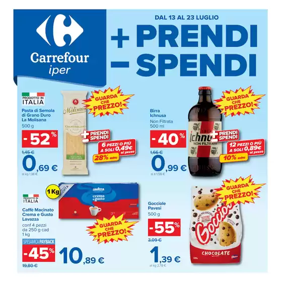 Volantino Carrefour Ipermercati | Piu prendi meno spendi | 2026-07-13T00:00:00.000Z - 2026-07-23T00:00:00.000Z