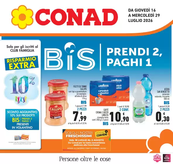 Volantino Conad | BIS prendi 2, paghi 1 | 2026-07-16T00:00:00.000Z - 2026-07-29T00:00:00.000Z