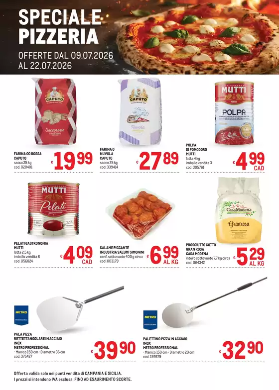 Volantino Metro | Offerte Speciale Pizzeria AREA 6 | 2026-07-09T00:00:00.000Z - 2026-07-22T00:00:00.000Z