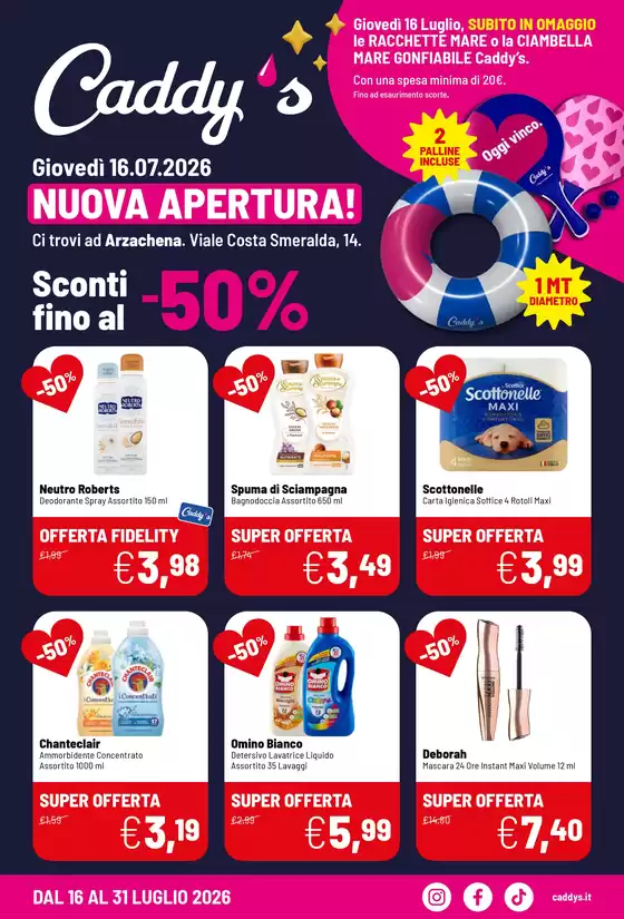Volantino Caddy's a Pietrabruna | Nuova apertura! | 2026-07-16T00:00:00.000Z - 2026-07-31T00:00:00.000Z