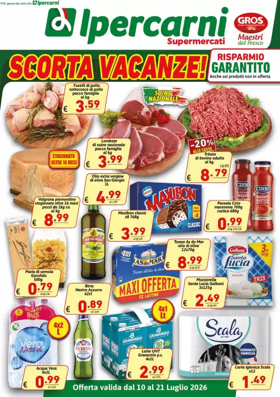 Volantino Ipercarni | Scorta Vacanze! | 2026-07-10T00:00:00.000Z - 2026-07-21T00:00:00.000Z