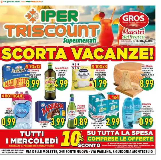 Volantino Iper Triscount | Scorta vacanze! | 2026-07-10T00:00:00.000Z - 2026-07-21T00:00:00.000Z