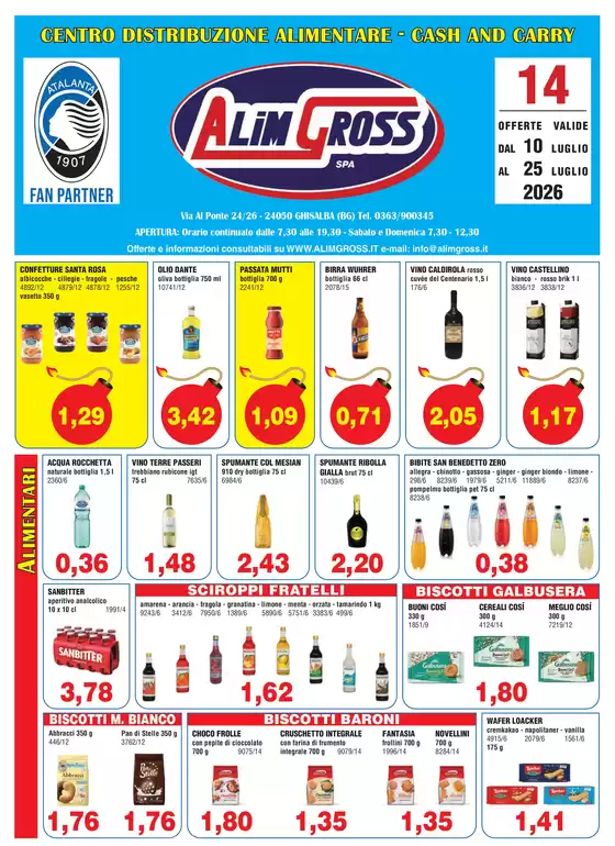 Volantino Alimgross | Offerte valide dal 10 al 25 luglio 2026 | 2026-07-10T00:00:00.000Z - 2026-07-25T00:00:00.000Z