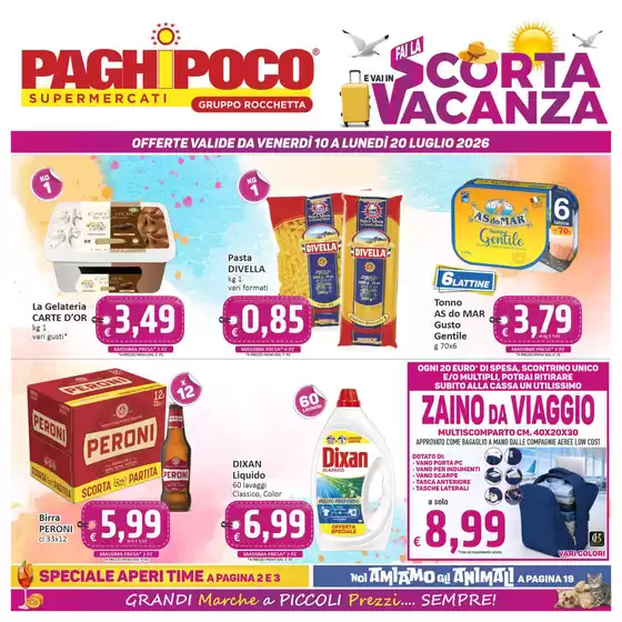 Volantino PaghiPoco | Scorta vacanza | 2026-07-10T00:00:00.000Z - 2026-07-20T00:00:00.000Z