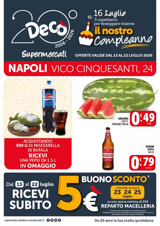 Volantino Decò | Il nostro compleanno | 2026-07-10T00:00:00.000Z - 2026-07-20T00:00:00.000Z