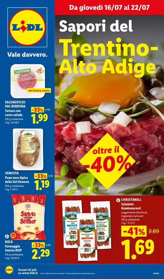 Volantino Lidl | Sapori del Trentino-Alto Adige | 2026-07-16T00:00:00.000Z - 2026-07-22T00:00:00.000Z