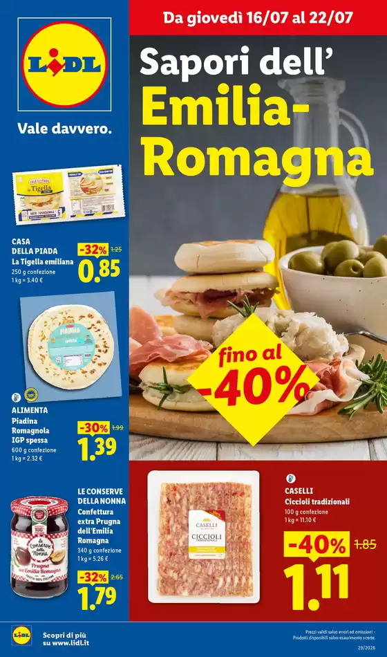 Volantino Lidl | Sapori dell’ Emilia-Romagna | 2026-07-16T00:00:00.000Z - 2026-07-22T00:00:00.000Z