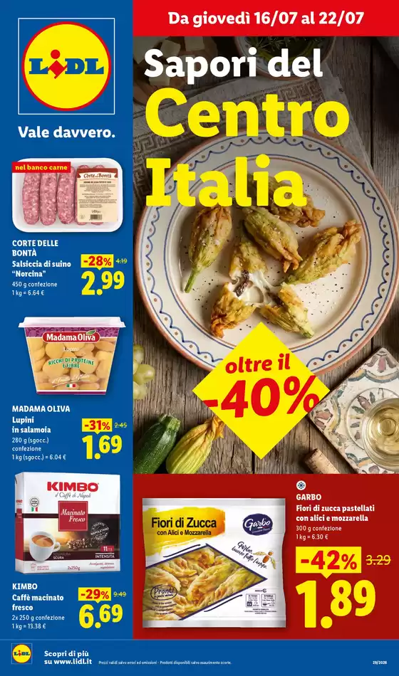 Volantino Lidl | Sapori del Centro Italia | 2026-07-16T00:00:00.000Z - 2026-07-22T00:00:00.000Z