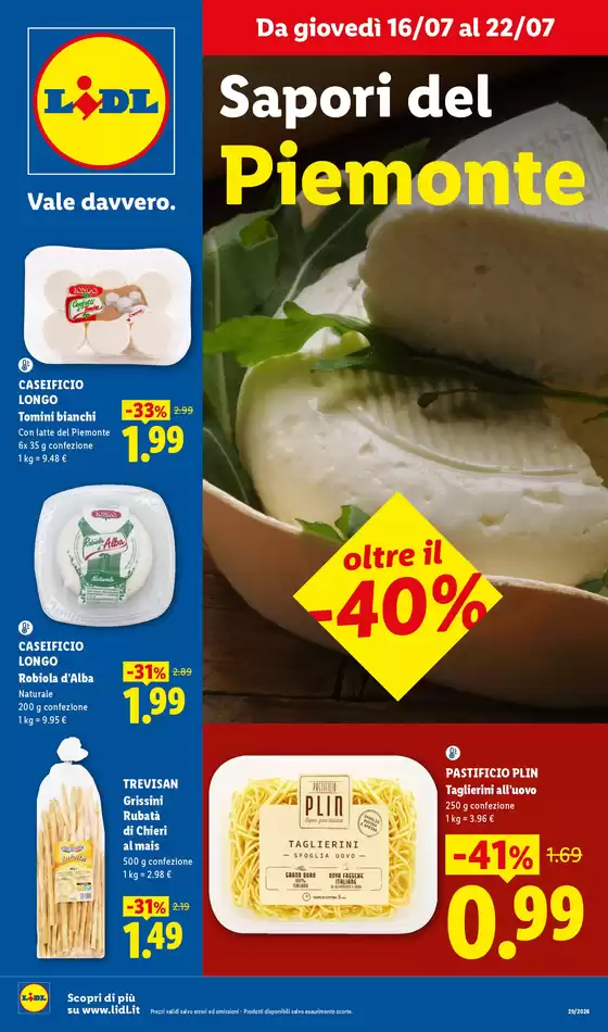 Volantino Lidl | Sapori del Piemonte | 2026-07-16T00:00:00.000Z - 2026-07-22T00:00:00.000Z