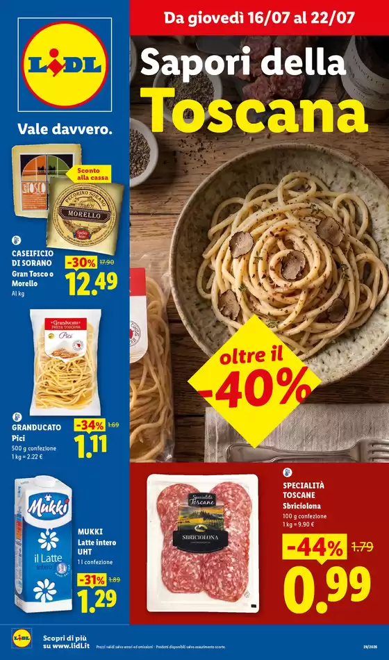 Volantino Lidl | Sapori della Toscana | 2026-07-16T00:00:00.000Z - 2026-07-22T00:00:00.000Z