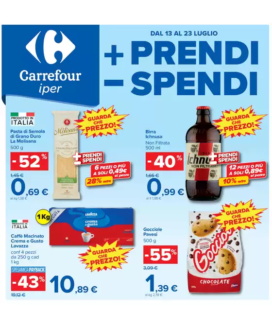 Volantino Carrefour Ipermercati | + Prendi - Spendi | 2026-07-13T00:00:00.000Z - 2026-07-23T00:00:00.000Z
