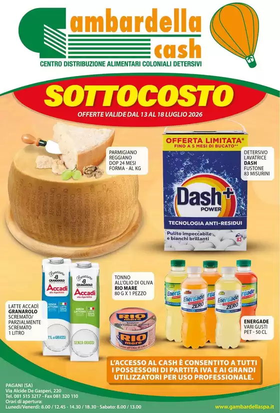 Volantino Gambardella Cash | Sottocosto | 2026-07-13T00:00:00.000Z - 2026-07-18T00:00:00.000Z