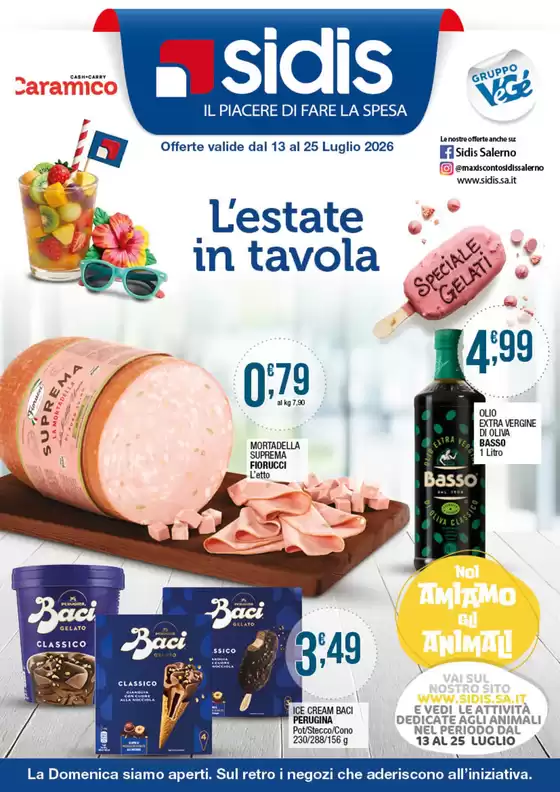 Volantino Sidis | L'estate in tavola | 2026-07-13T00:00:00.000Z - 2026-07-25T00:00:00.000Z