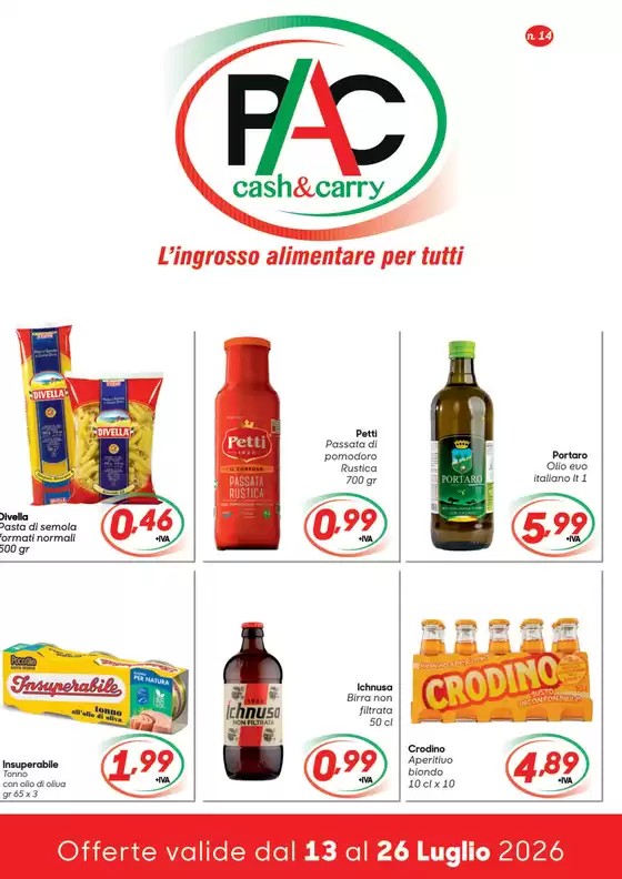 Volantino Pac Cash&Carry | Offerte valide dal 13 al 26 luglio 2026 | 2026-07-13T00:00:00.000Z - 2026-07-26T00:00:00.000Z